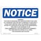 Signmission OSHA Sign, 7" H, Rigid Plastic, Warning This Tank Is Designed And Manufactured Sign, Landscape OS-NS-P-710-L-18928 - alternate 1